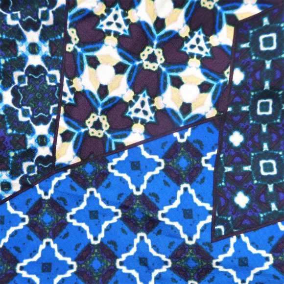 SiLK BCBGMaxAzria Strapless Asymmetrical Dress Enid Fringe Patchwork Boning 4 - Picture 3 of 11